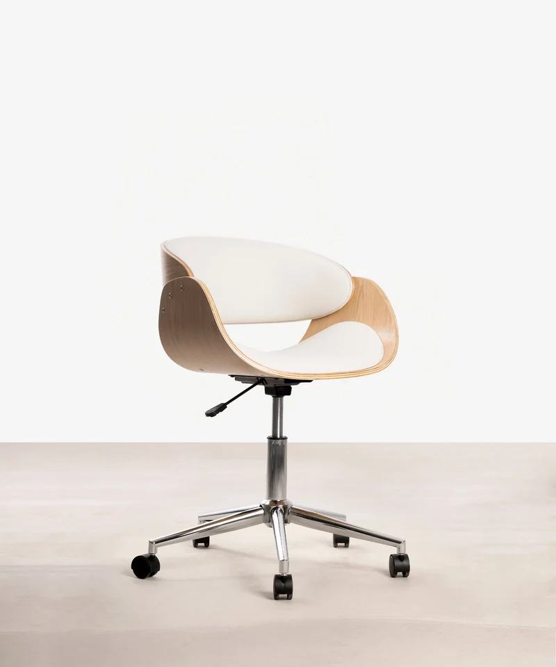 Silla de Escritorio de Polipiel y Madera Debbie