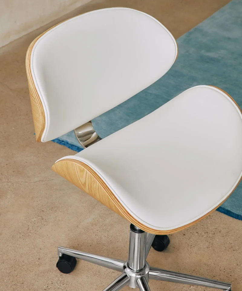 Silla de Escritorio de Polipiel y Madera Shelley