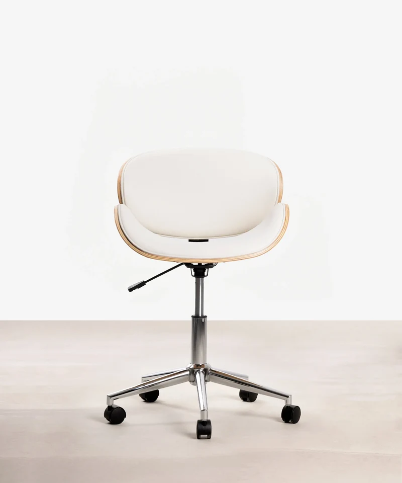 Silla de Escritorio de Polipiel y Madera Shelley