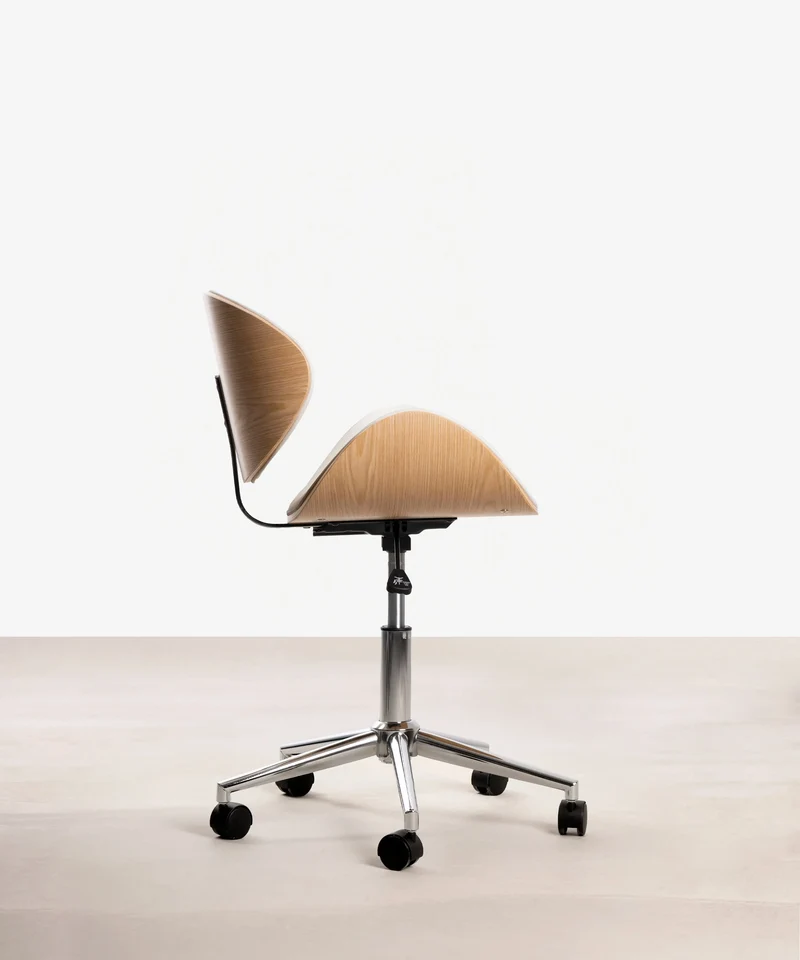 Silla de Escritorio de Polipiel y Madera Shelley