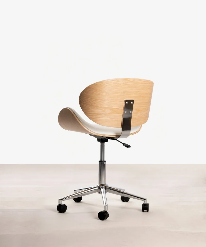 Silla de Escritorio de Polipiel y Madera Shelley