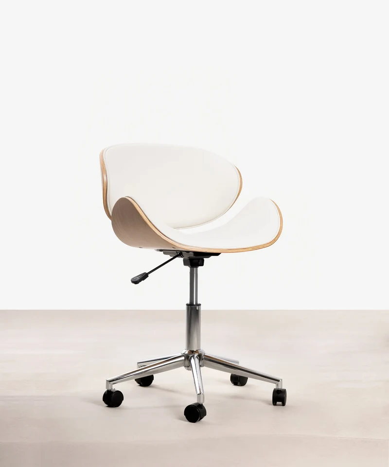 Silla de Escritorio de Polipiel y Madera Shelley