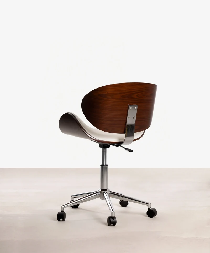 Silla de Escritorio de Polipiel y Madera Shelley