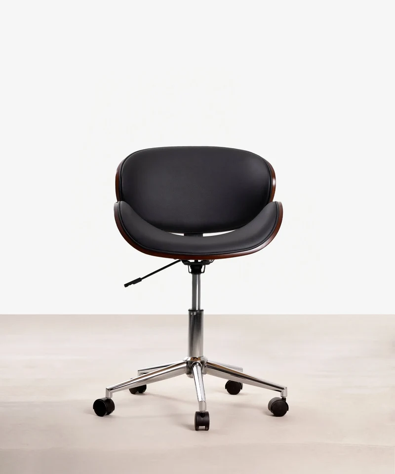 Silla de Escritorio de Polipiel y Madera Shelley