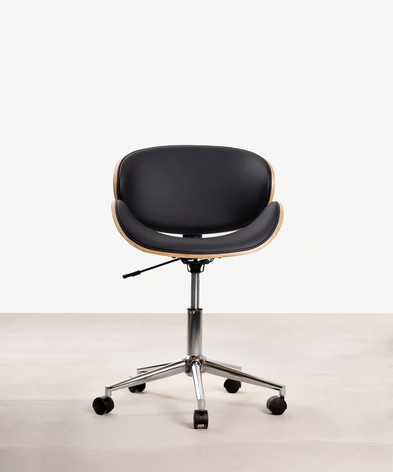 Silla de Escritorio de Polipiel y Madera Shelley