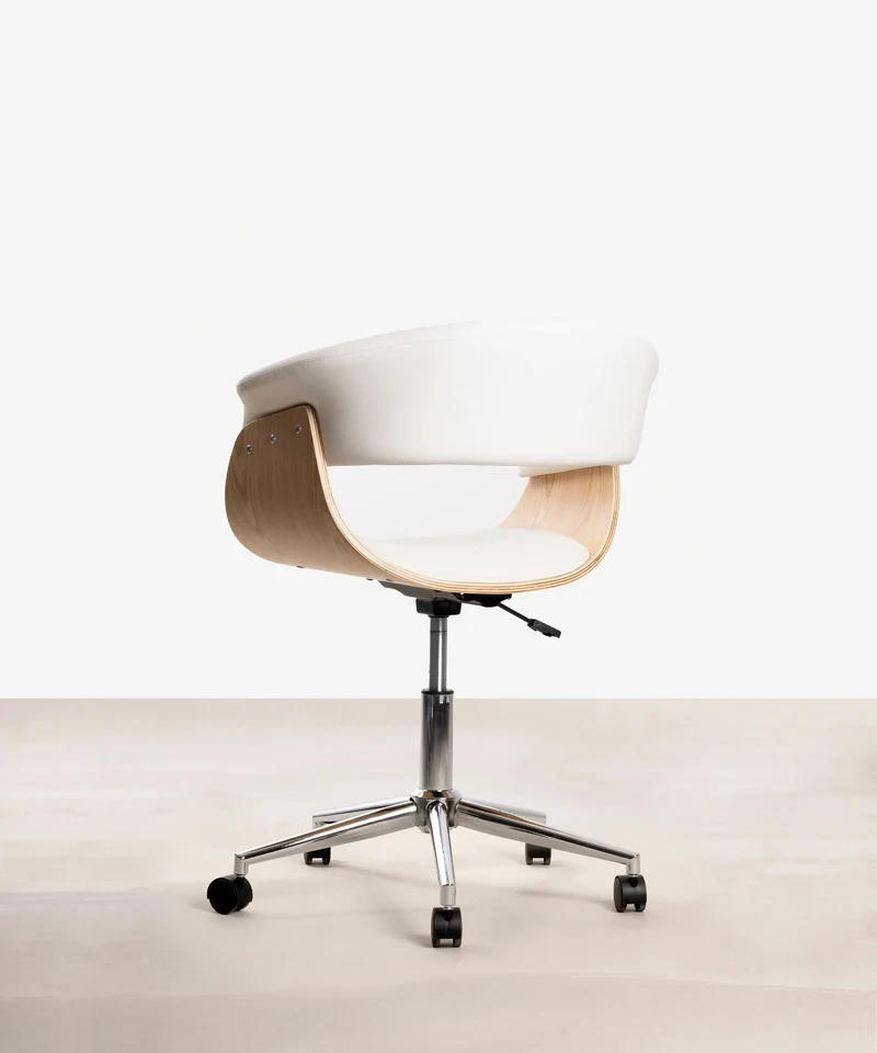 Silla de Escritorio de Polipiel y Madera Beckett