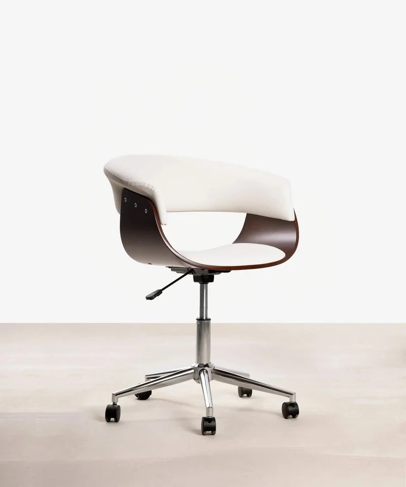 Silla de Escritorio de Polipiel y Madera Beckett
