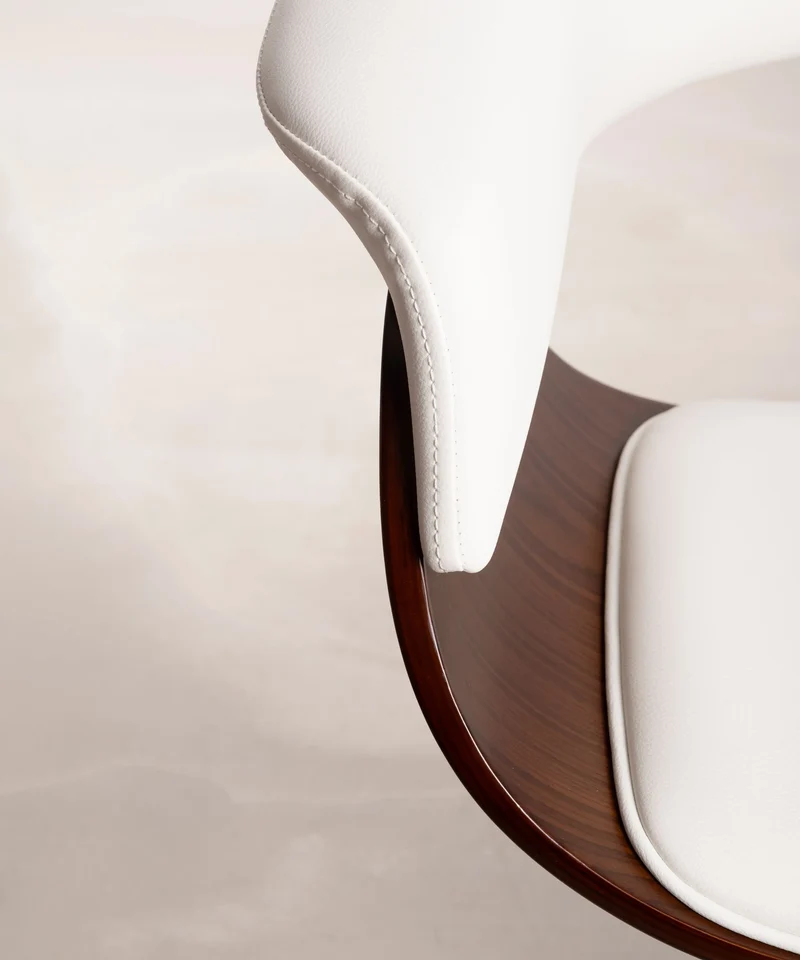 Silla de Escritorio de Polipiel y Madera Beckett