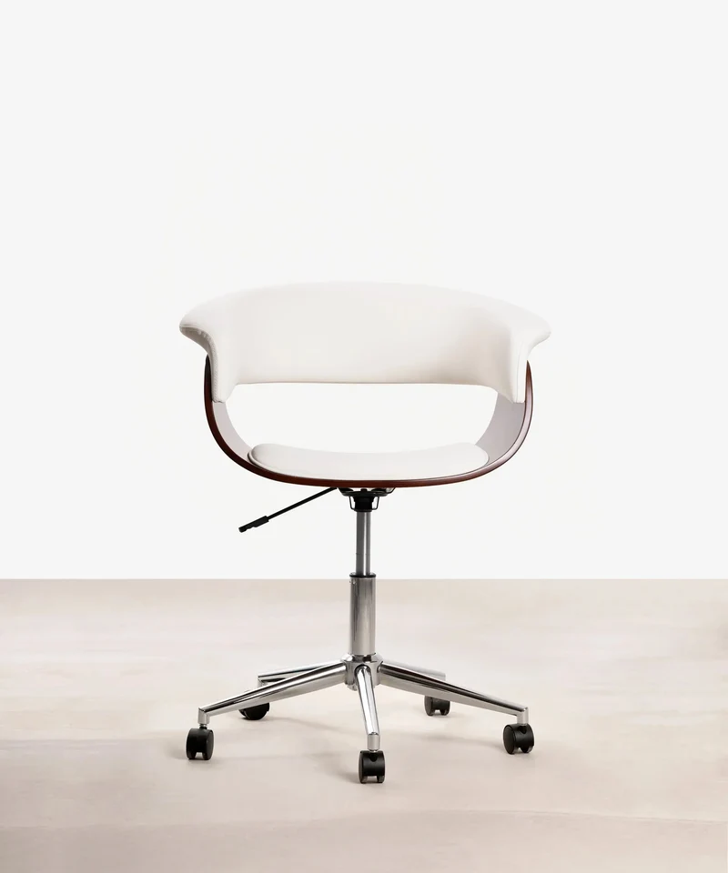 Silla de Escritorio de Polipiel y Madera Beckett