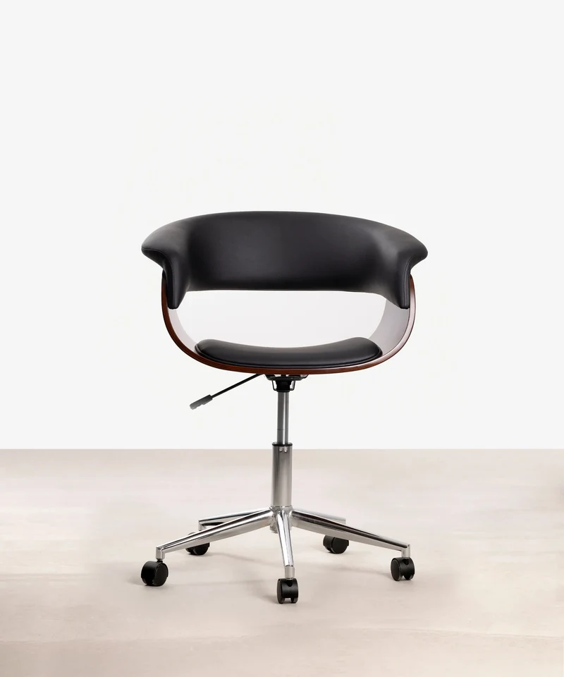 Silla de Escritorio de Polipiel y Madera Beckett