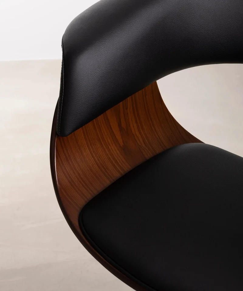Silla de Escritorio de Polipiel y Madera Beckett
