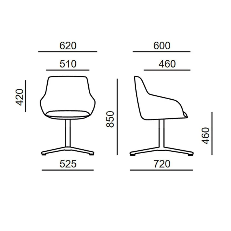 Rim Kloe 5300.01 | Konferenzstuhl | Besucherstuhl | Esszimmerstuhl | Zentralfuß