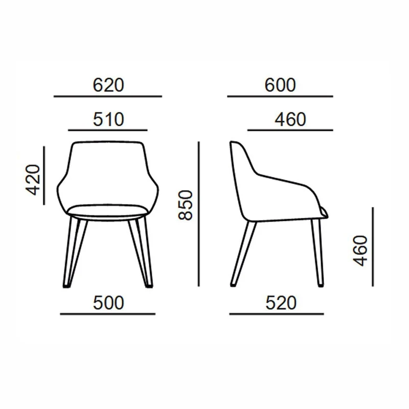 Rim Kloe 5300.16 | Konferenzstuhl | Besucherstuhl | Esszimmerstuhl | Holz Fußkreuz