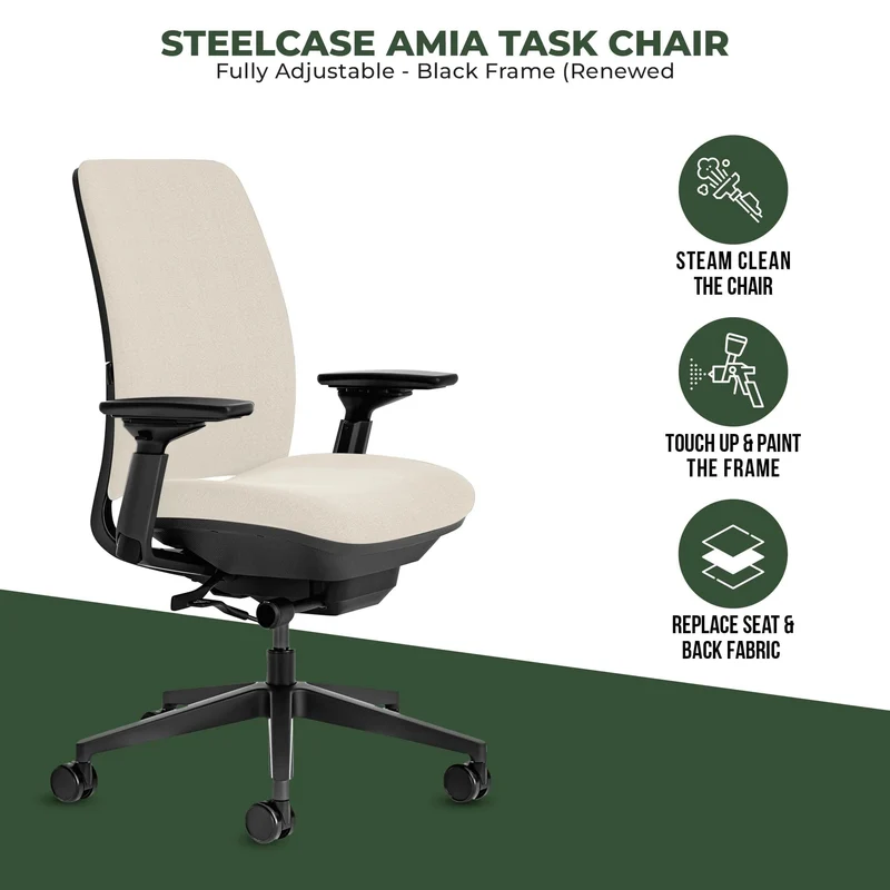 Steelcase Amia Task Chair (Black Frame) Fully Renewed