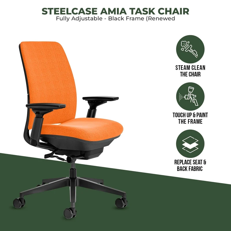 Steelcase Amia Task Chair (Black Frame) Fully Renewed