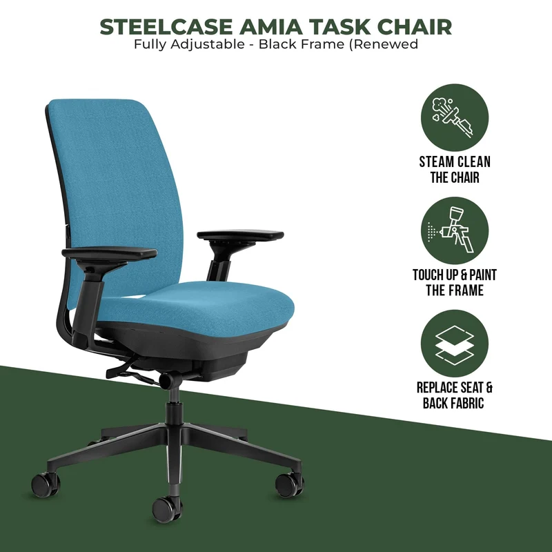 Steelcase Amia Task Chair (Black Frame) Fully Renewed