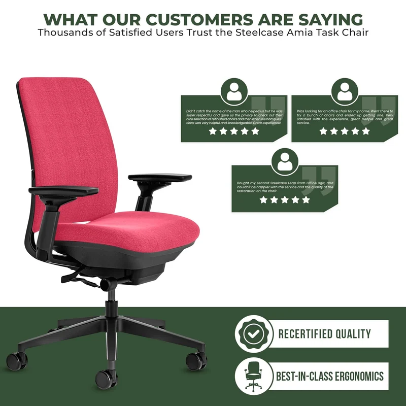 Steelcase Amia Task Chair (Black Frame) Fully Renewed