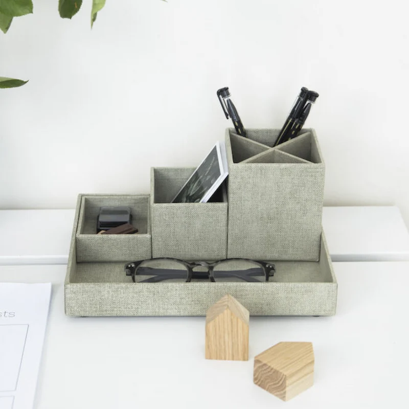 LENA Schreibtisch Organizer - Linnen Canvas