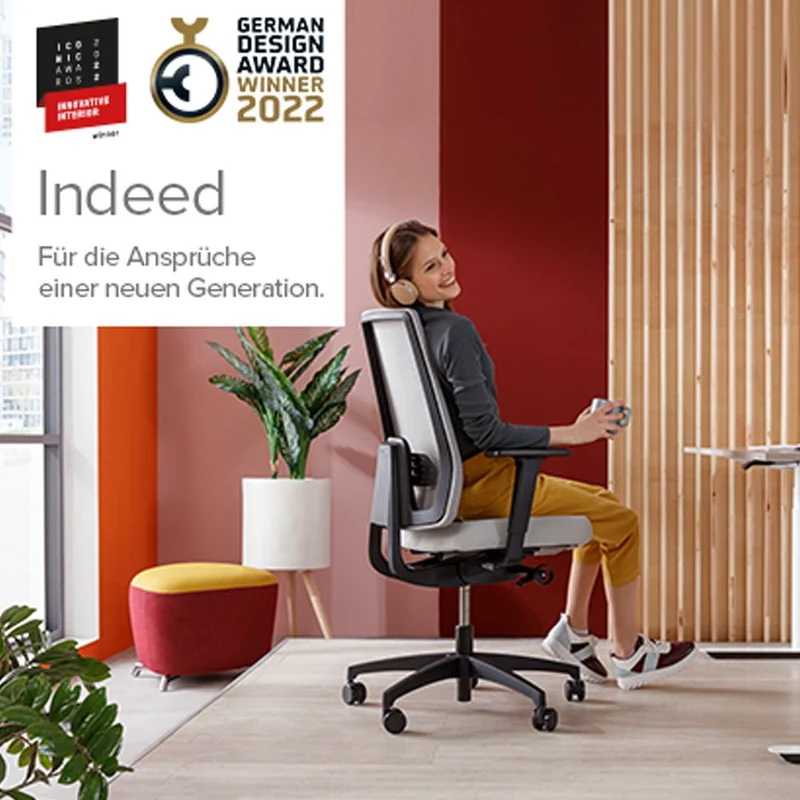 Ergonomischer Bürostuhl Dauphin INDEED MESH ID 7056_SLP | Netzrücken | Schwarz