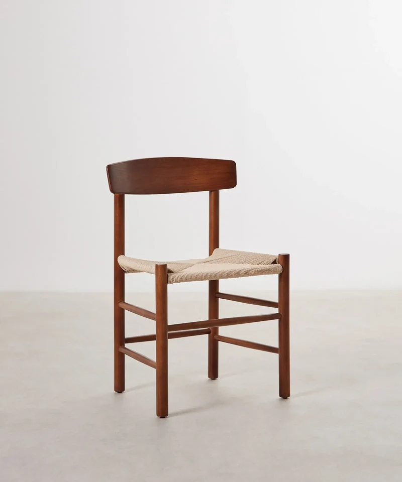 Silla de Comedor de Madera y Cuerda Trenzada Alba
