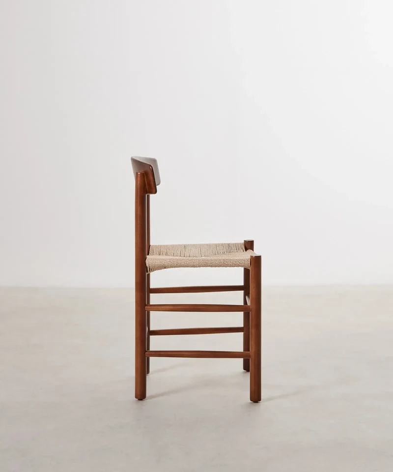 Silla de Comedor de Madera y Cuerda Trenzada Alba