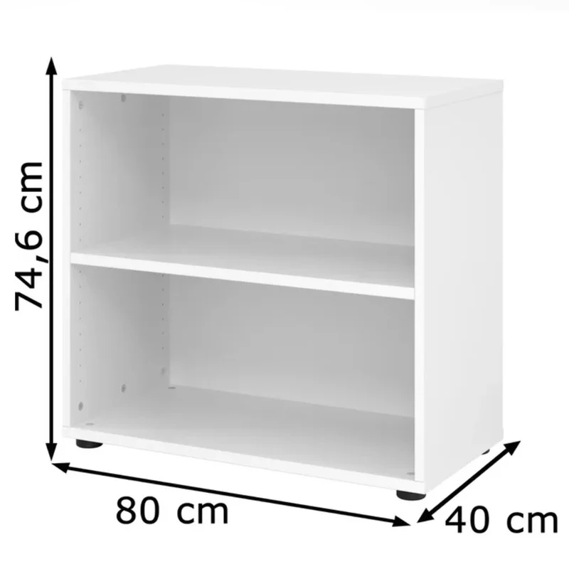 Hammerbacher Aktenregal Serie 9, Holz, 2 Ordnerhöhen, 80 x 75 x 40cm (B/H/T)