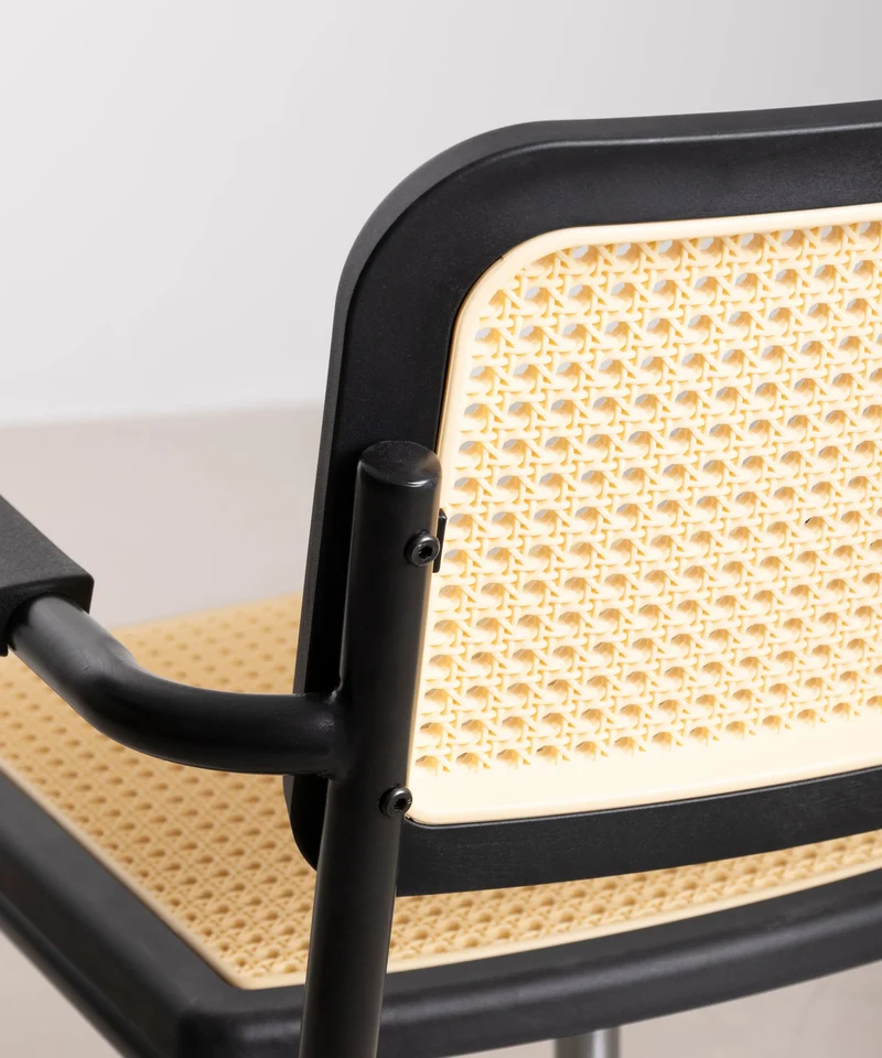 Silla de Oficina de Plástico y Ratán Candela Arms