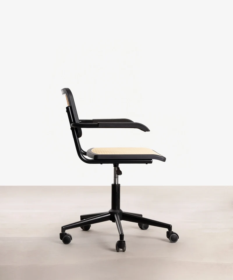 Silla de Oficina de Plástico y Ratán Candela Arms