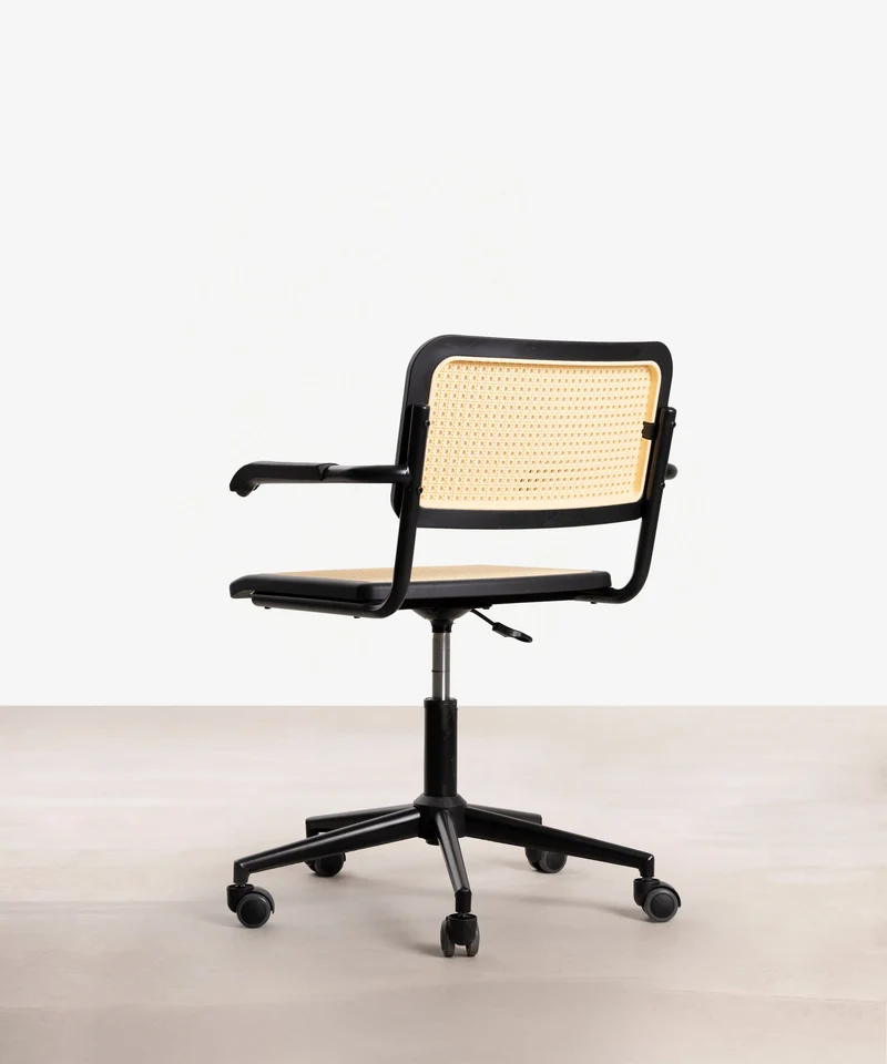 Silla de Oficina de Plástico y Ratán Candela Arms