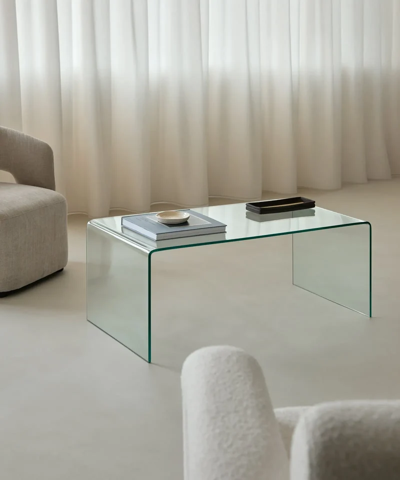 Mesa de Centro Rectangular de Cristal Templado Cheval (100 cm)