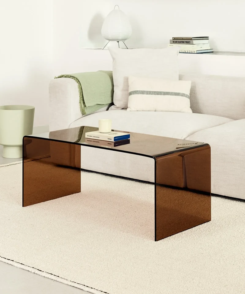 Mesa de Centro Rectangular de Cristal Templado Cheval (100 cm)