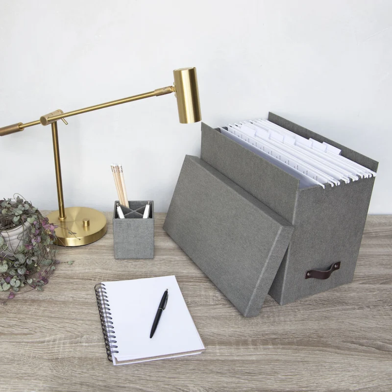 JOHAN Hängeregister-Box - Grau Canvas