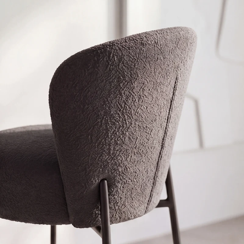 Thekenstuhl, Orbit, stone Pres Bouclé (anthrazit)