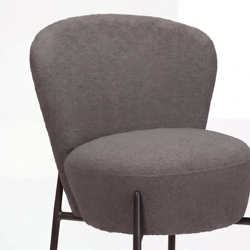 Thekenstuhl, Orbit, stone Pres Bouclé (anthrazit)