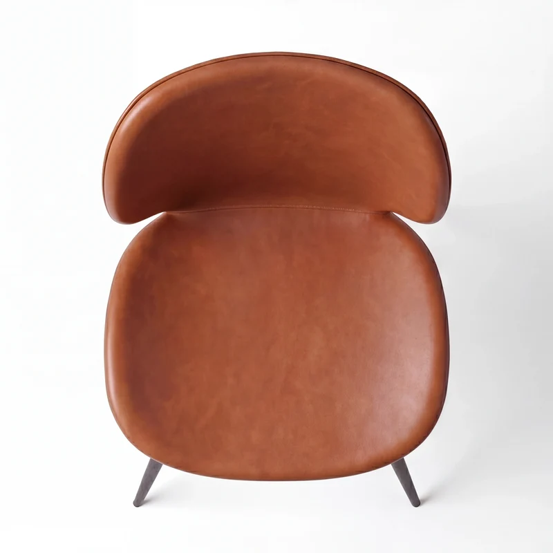 Stuhl aus Kunstleder in vintage Hellbraun