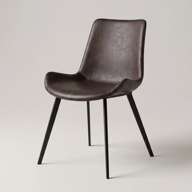 Stuhl aus Kunstleder vintage grau