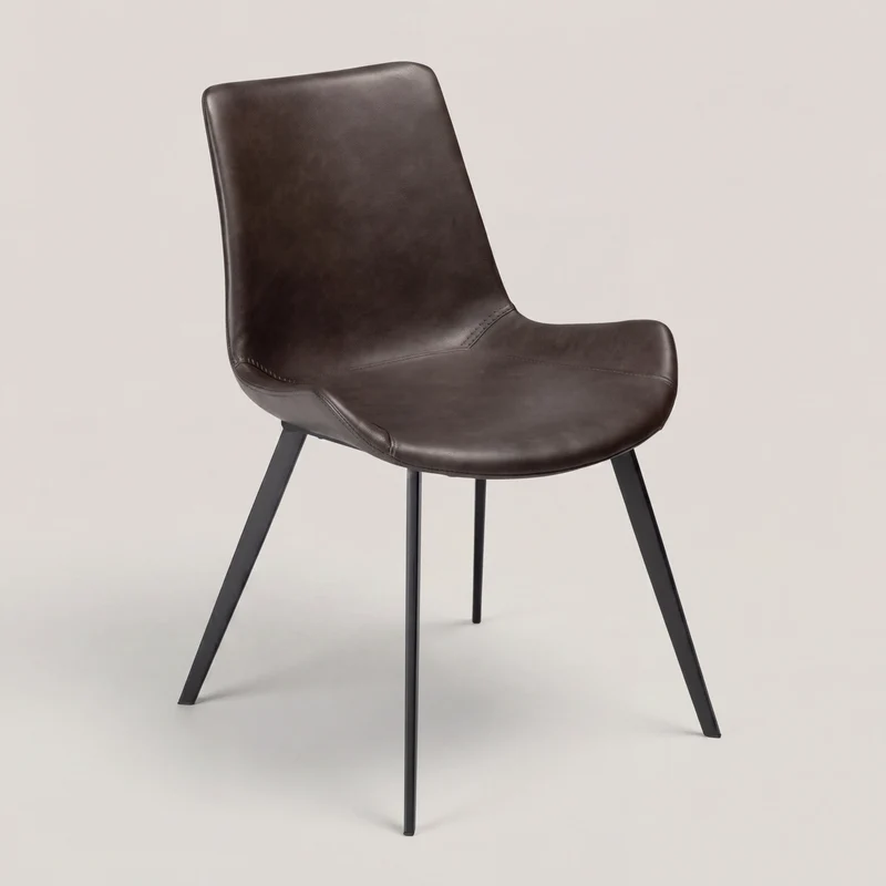 Stuhl aus Kunstleder vintage grau