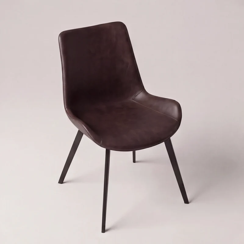 Stuhl aus Kunstleder vintage grau