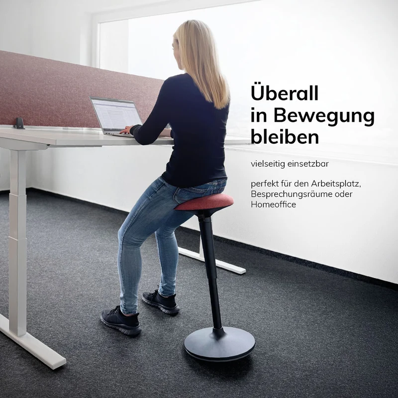 Lento sella flex Bürohocker | Sitz-Stehhilfe| Sitzhocker mit Schwingeffekt