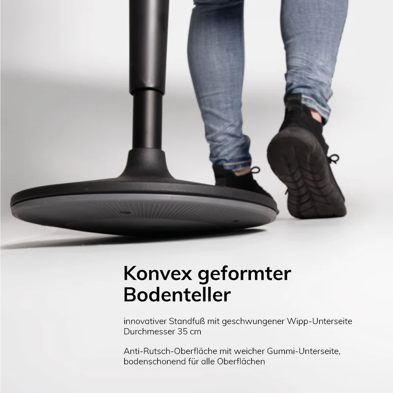 Lento sella flex Bürohocker | Sitz-Stehhilfe| Sitzhocker mit Schwingeffekt