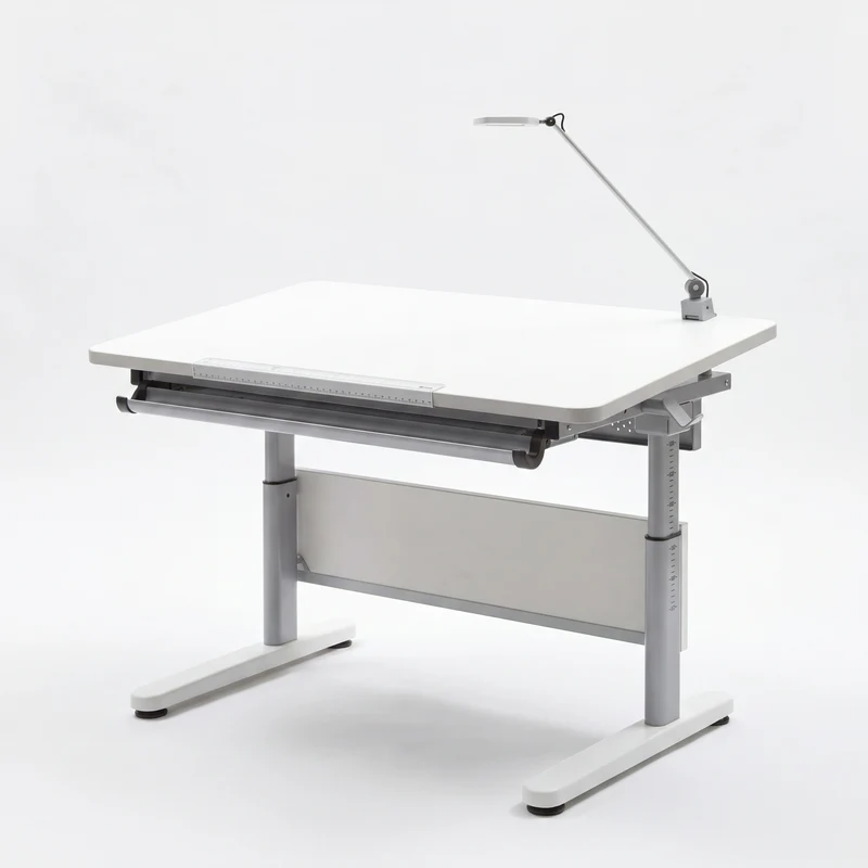 Schreibtisch Santana, Schiefergrau, 120x70 cm, Kurbel