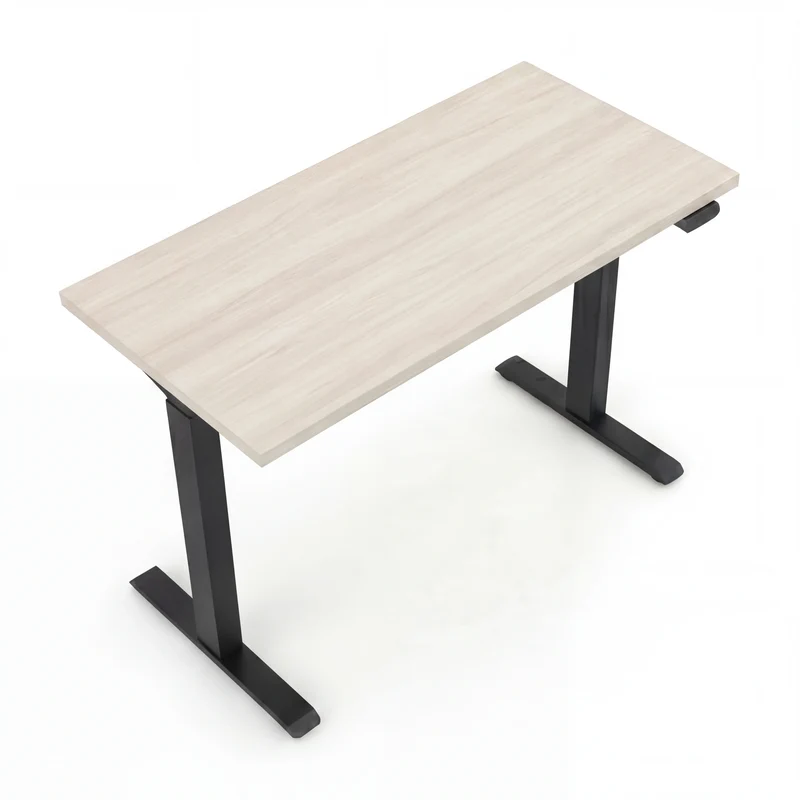 Schreibtisch höhenverstellbar Elisa, 140x70 cm, Acacia Light schwarz
