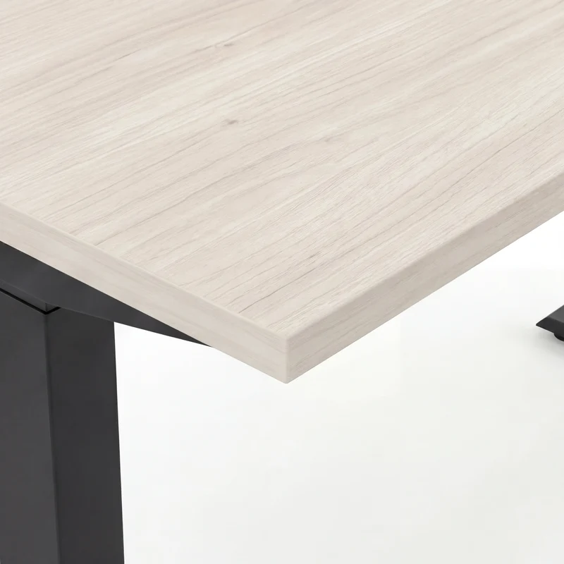 Schreibtisch höhenverstellbar Elisa, 140x70 cm, Acacia Light schwarz