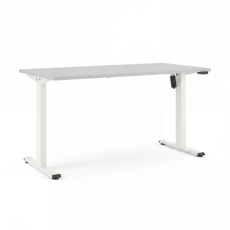 Schreibtisch höhenverstellbar Elisa, 120x60 cm, Platinium weiß
