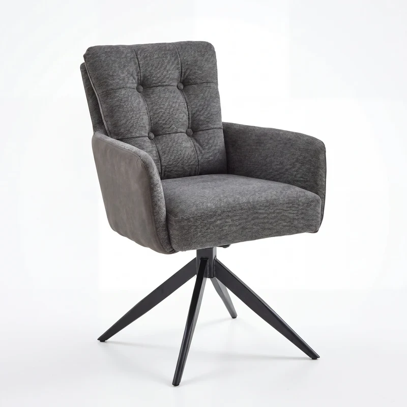 Polsterstuhl, Ella, Microfaser Cowboy grey
