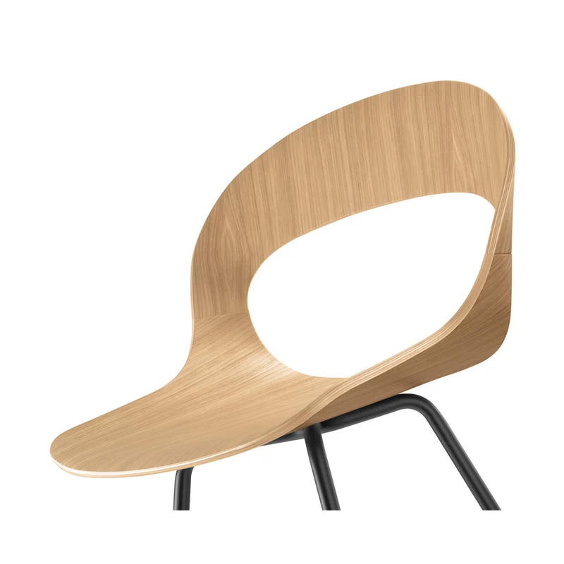 YOS B3 Lotus Design Barhocker | Tresenstuhl | Echtholz Furnier Eiche | mit Polster
