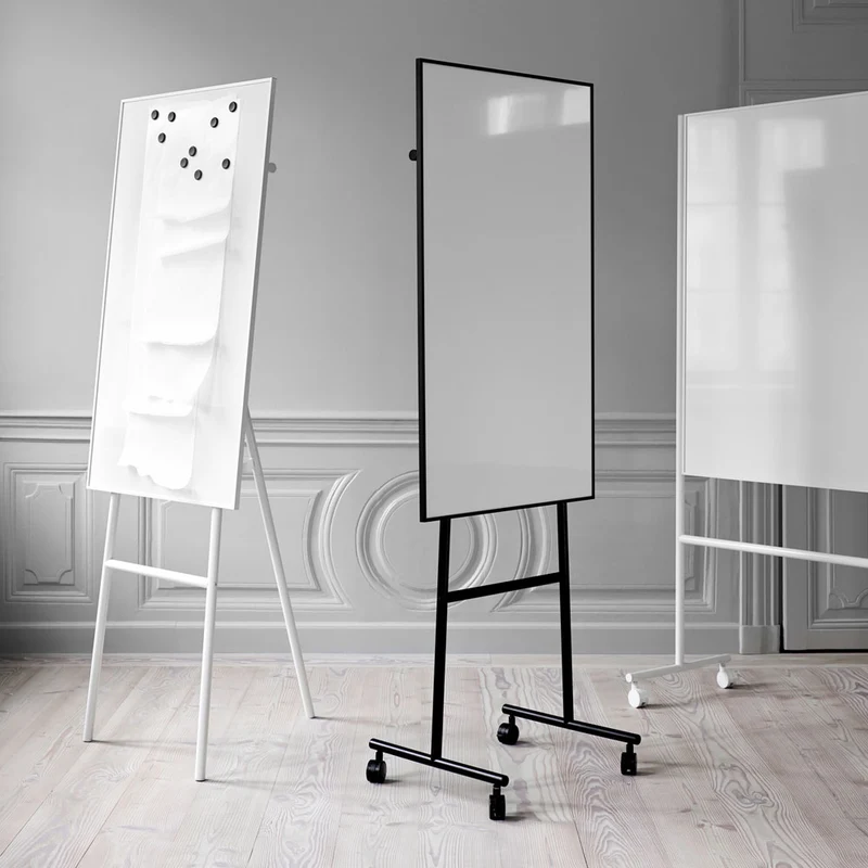 LINTEX ONE Mobile | Mobiles Keramik Whiteboard | schwarzes - weißes Gestell | 3 Größen