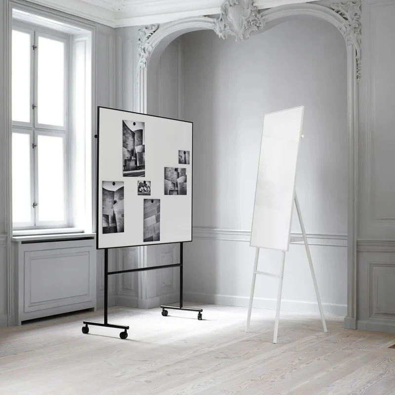 LINTEX ONE Mobile | Mobiles Keramik Whiteboard | schwarzes - weißes Gestell | 3 Größen