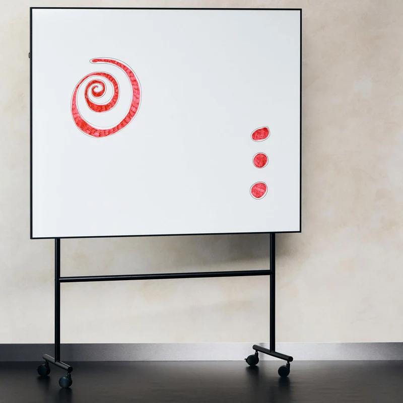 LINTEX ONE Mobile | Mobiles Keramik Whiteboard | schwarzes - weißes Gestell | 3 Größen