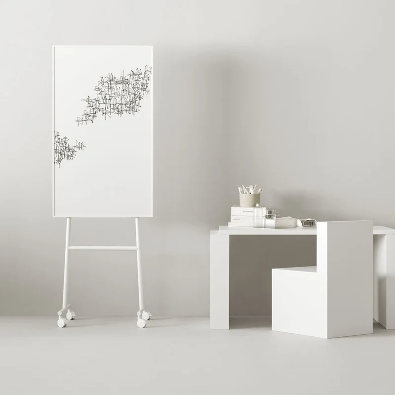 LINTEX ONE Mobile | Mobiles Keramik Whiteboard | schwarzes - weißes Gestell | 3 Größen